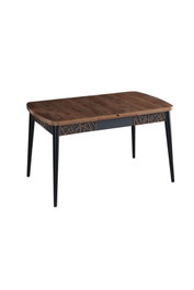 Hanah Home Amalfi Motif Mesa de Comedor Extensible Nogal y Negro